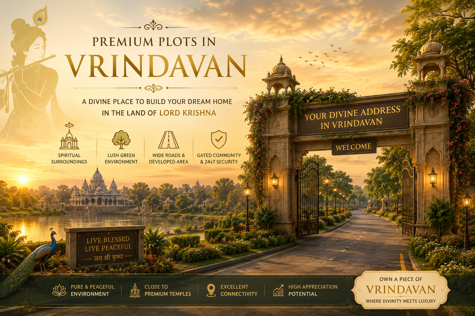 Premium plots in Vrindavan — a divine place to build your dream home in the land of Lord Krishna